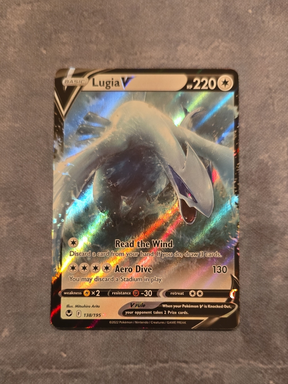 Lugia V 138/195 Silver Tempest Holo Pokemon TCG (Near Mint Condition)!